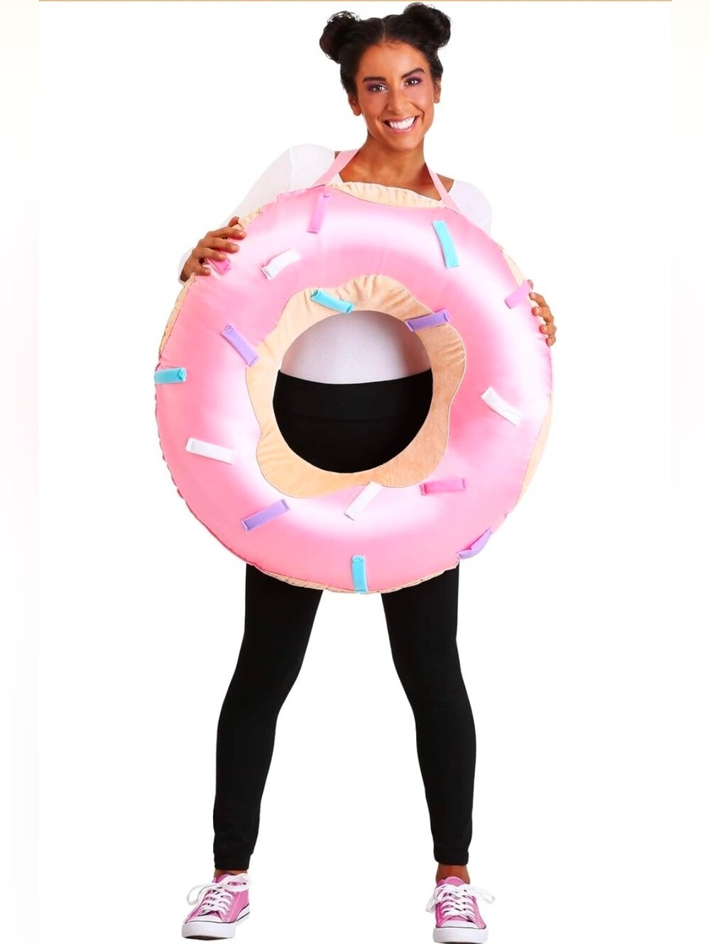 Fun Costume Adult Inflatable Donut with Harness and Multi-Colored Sprinkles